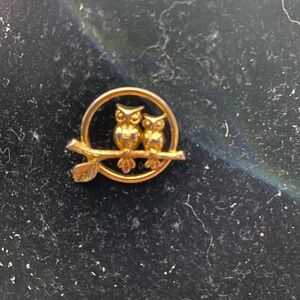 Vintage Avon Double Owls on a Branch Pin